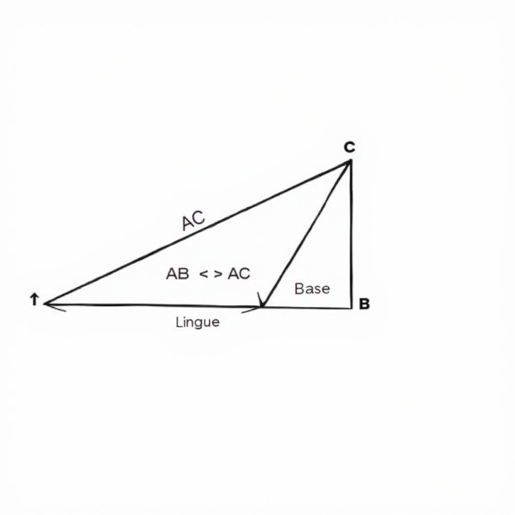 Hình ảnh minh họa tam giác cân ABC với AB = AC