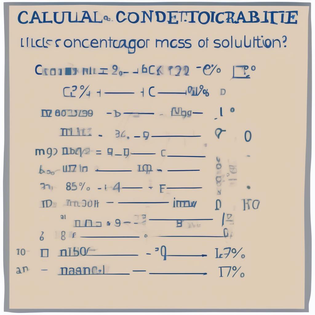 Công thức tính nồng độ phần trăm