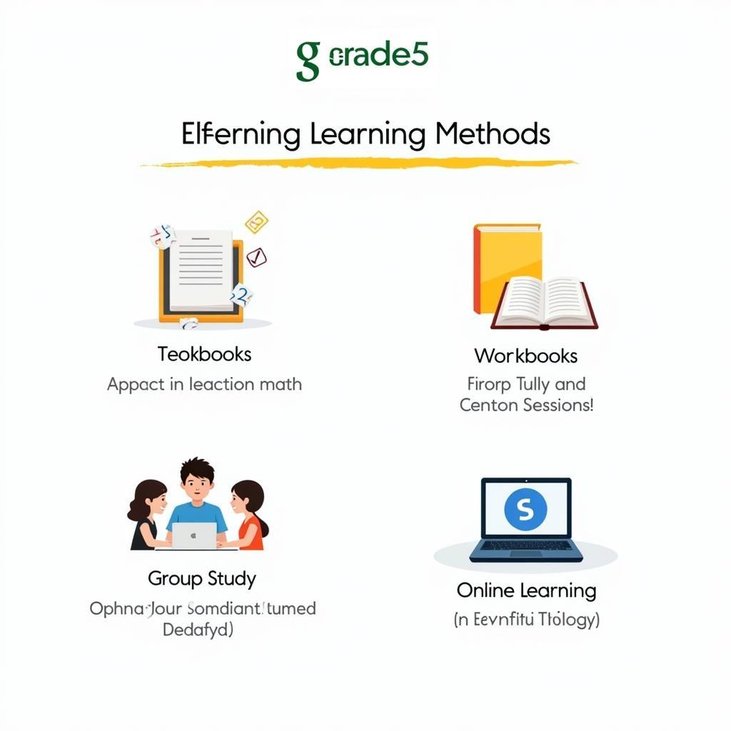 Học Toán Lớp 5 Hiệu Quả: Hình ảnh minh họa các phương pháp học tập toán lớp 5 hiệu quả, bao gồm việc sử dụng sách giáo khoa, bài tập, học nhóm và học trực tuyến.