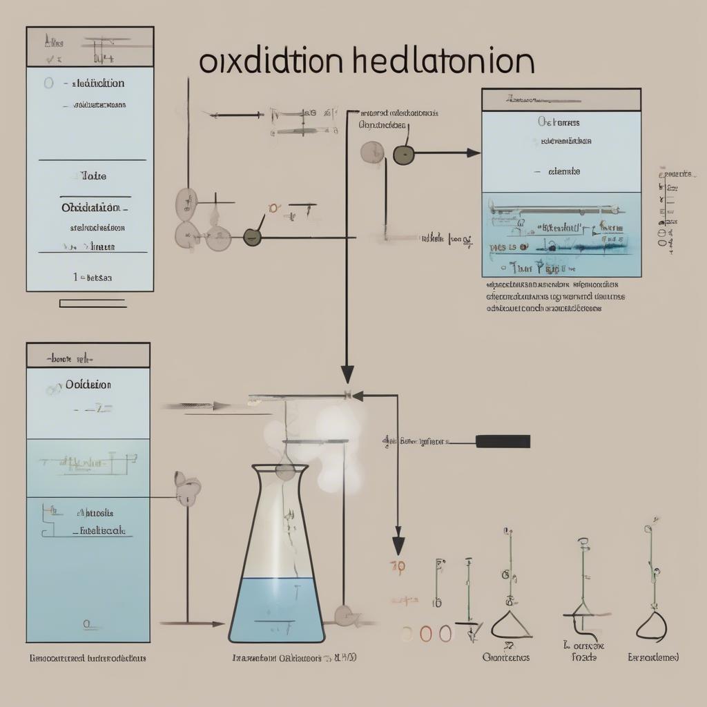 Phản ứng oxi hóa khử lớp 11: Hình ảnh minh họa quá trình oxi hóa khử, bao gồm việc xác định số oxi hóa, viết bán phản ứng và cân bằng electron.