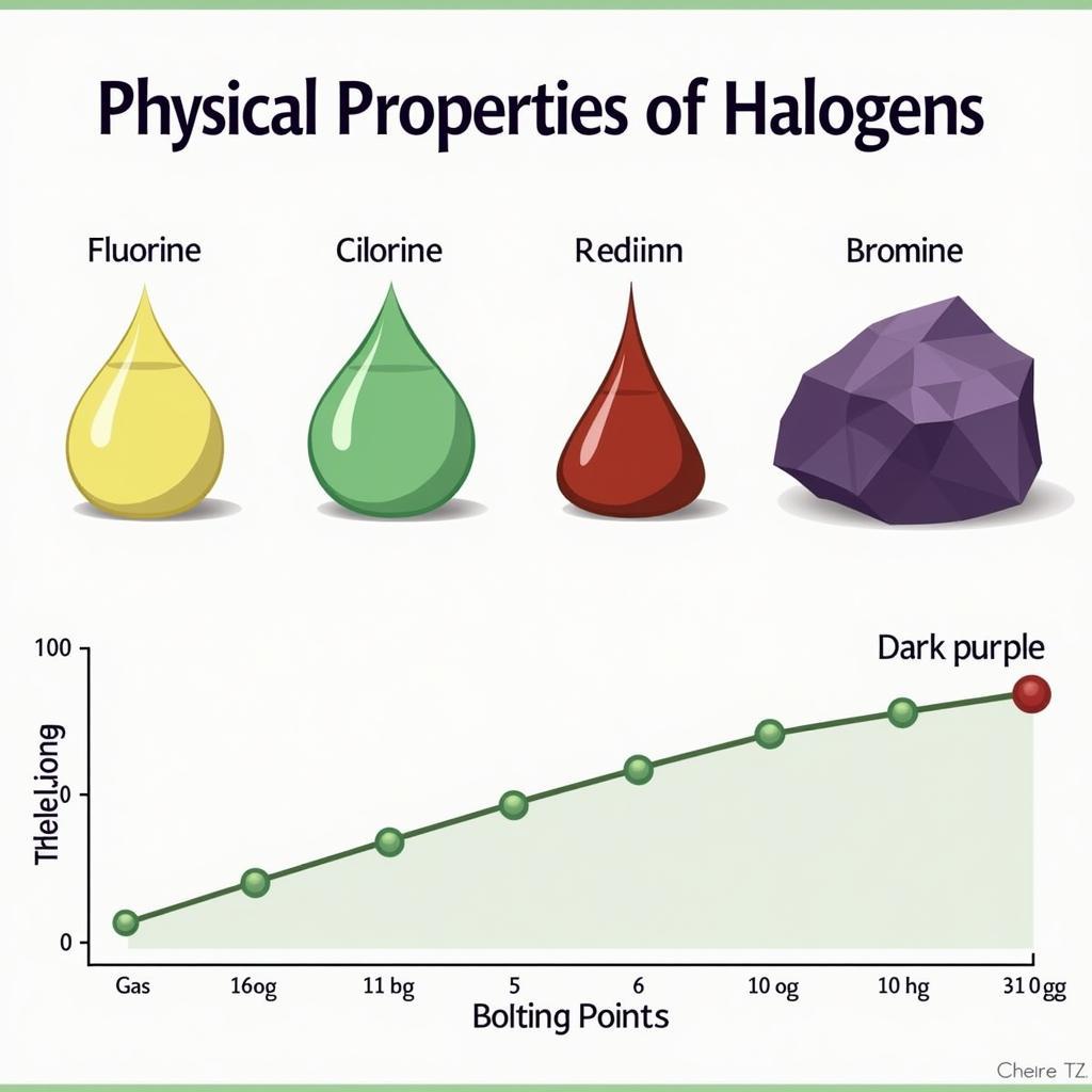 Tính chất vật lý của nhóm halogen