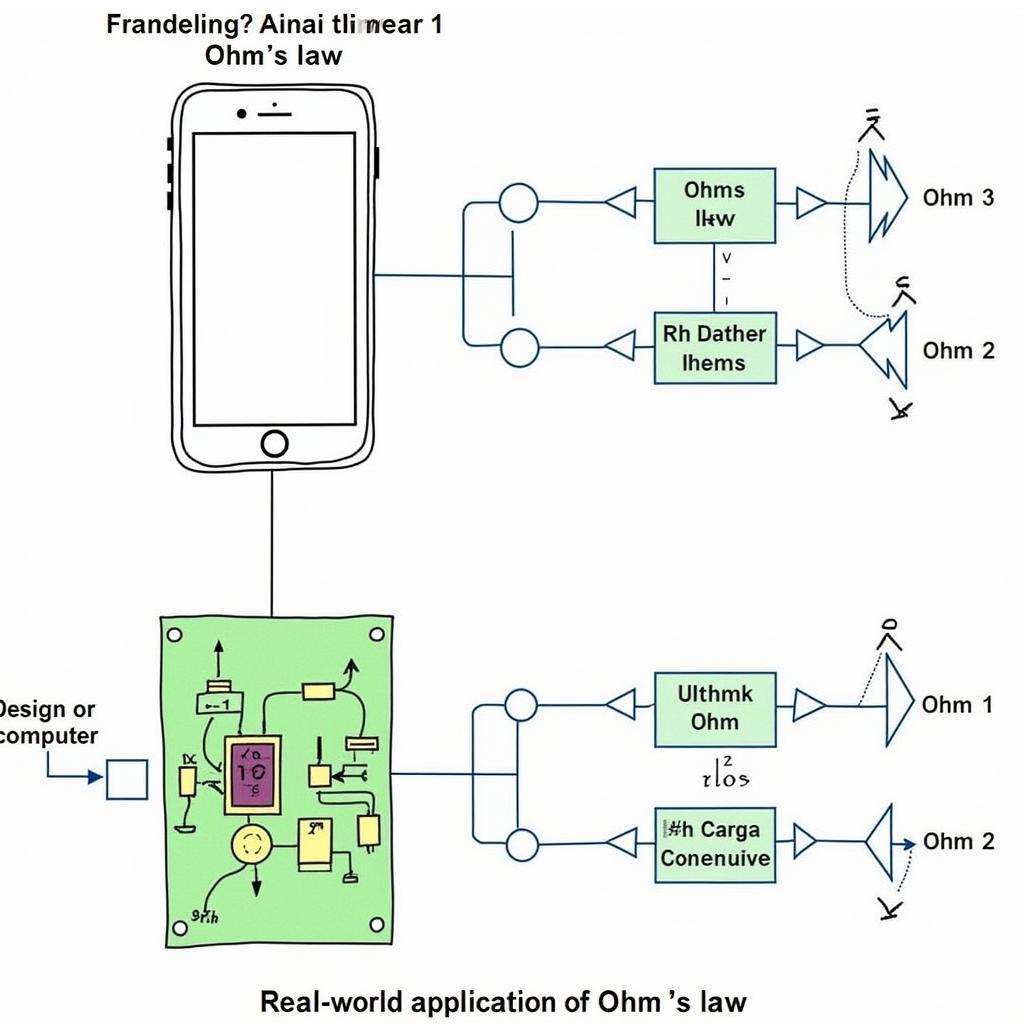 Hình ảnh minh họa ứng dụng của định luật Ôm trong thực tế, ví dụ như trong việc thiết kế mạch điện cho các thiết bị điện tử.
