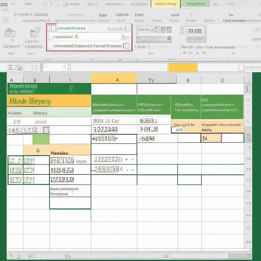 Ví dụ về hàm HLOOKUP trong Excel