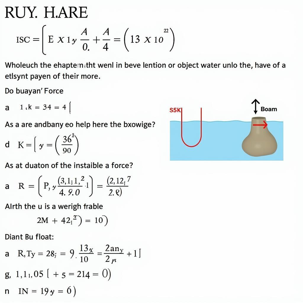 Bài tập cơ học chất lỏng lực đẩy Archimedes