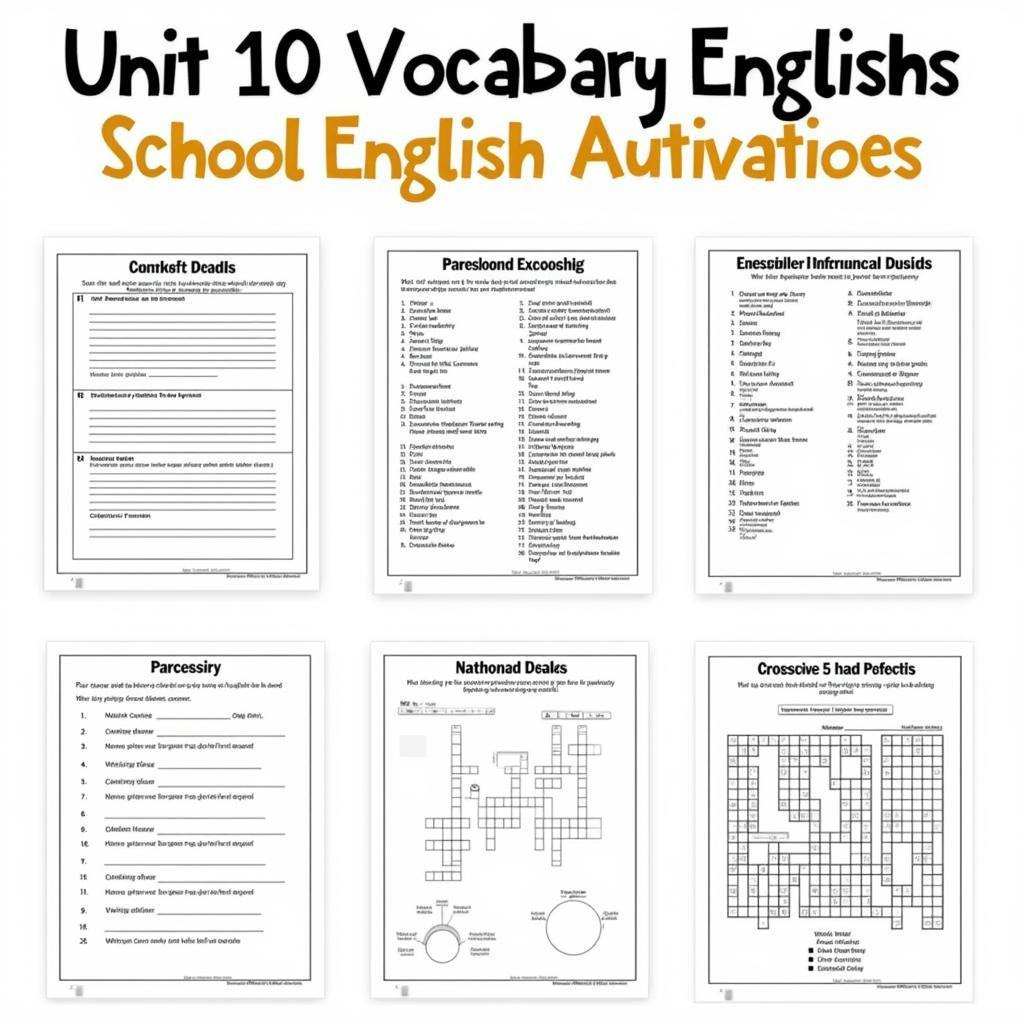 Vocabulary exercises for Unit 10 English Grade 7