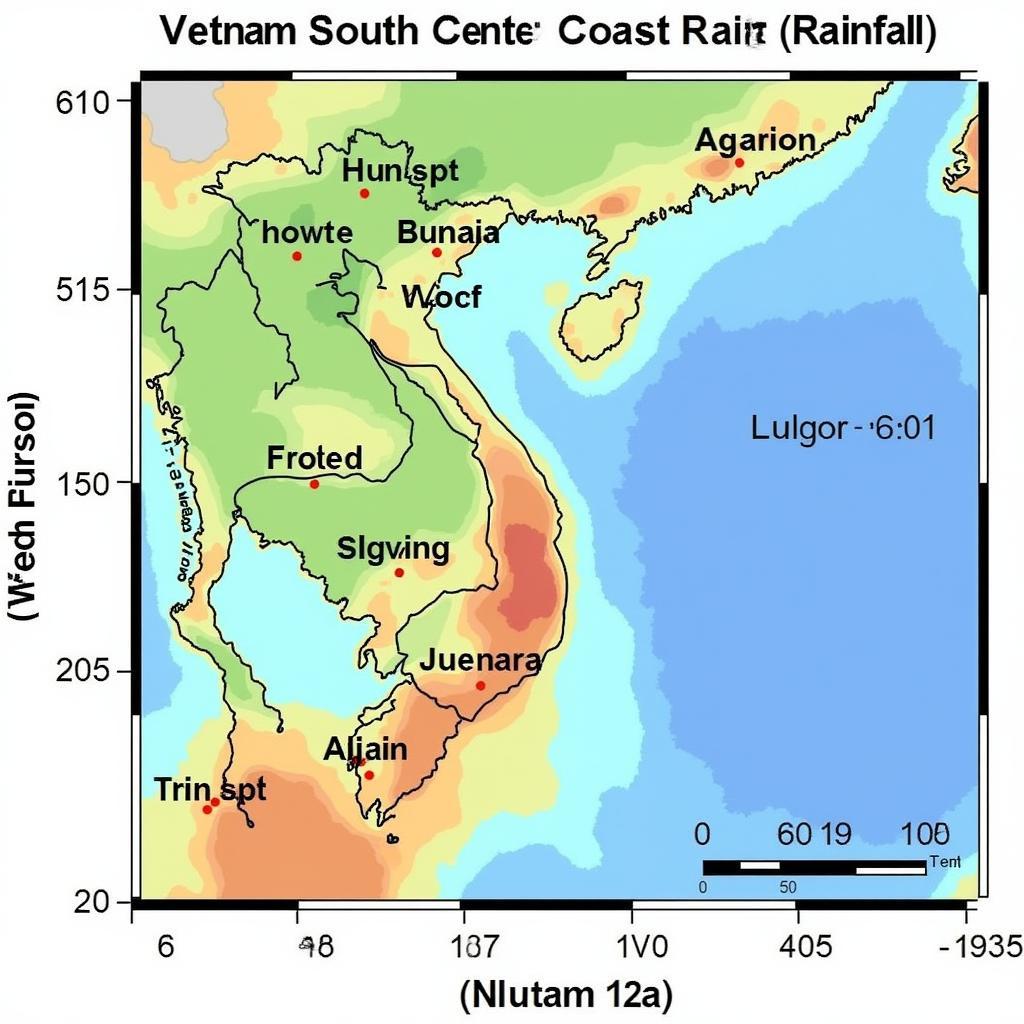 Biểu đồ khí hậu vùng duyên hải Nam Trung Bộ