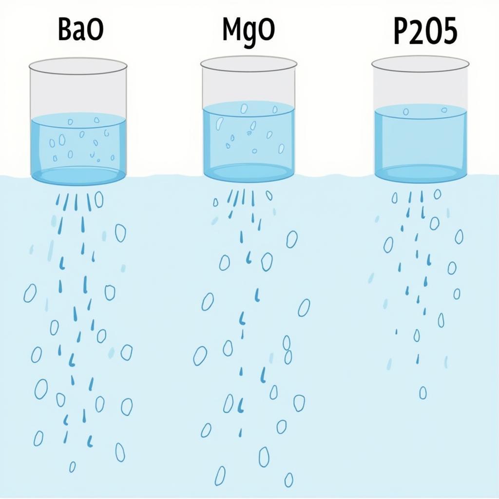 Phân biệt BaO, MgO, P2O5 với nước