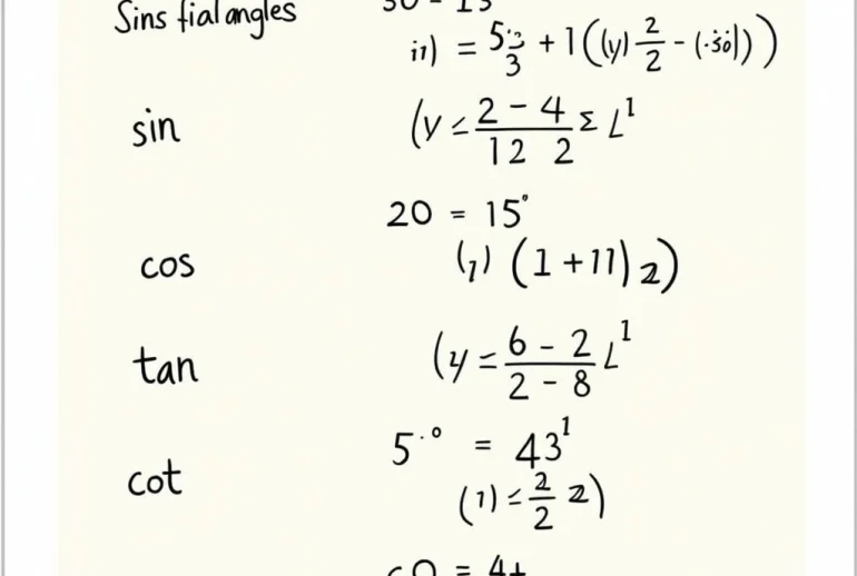 Bảng Công Thức Lượng Giác Cơ Bản