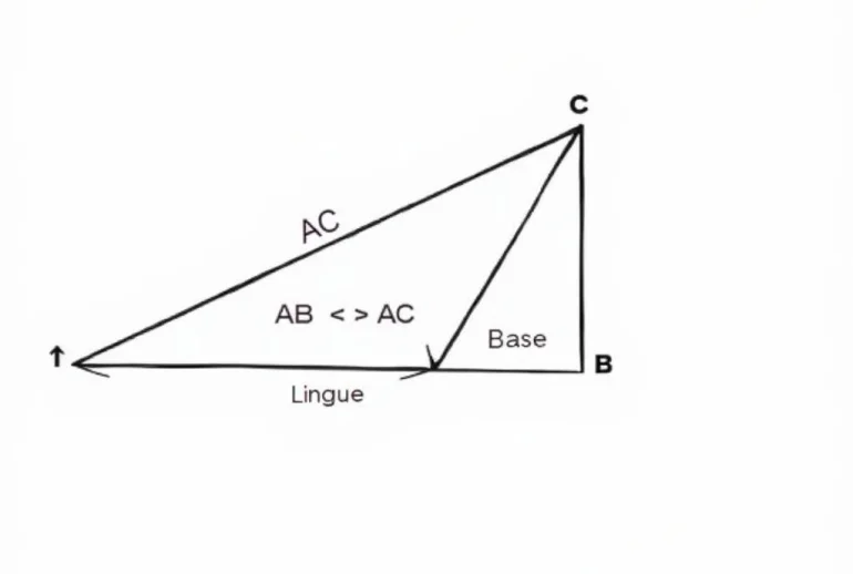 Hình ảnh minh họa tam giác cân ABC với AB = AC