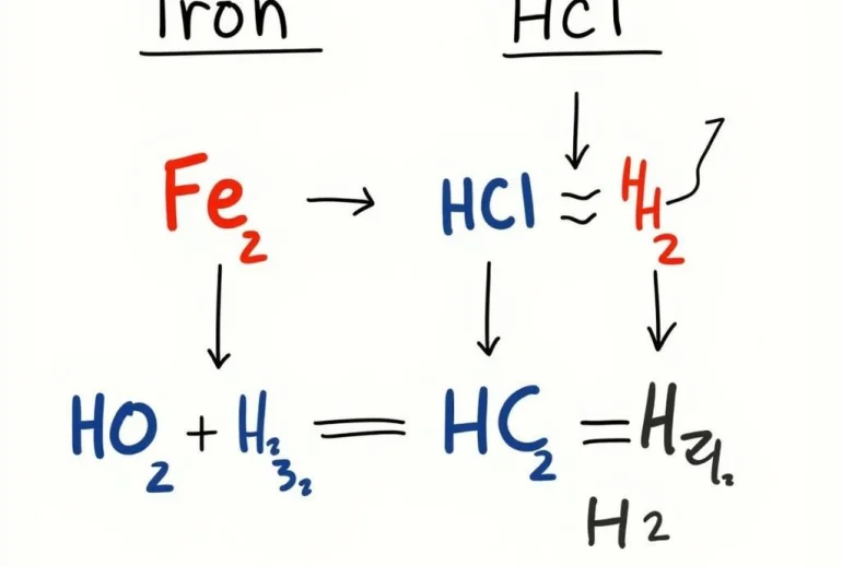 Phản ứng hóa học giữa Fe và HCl