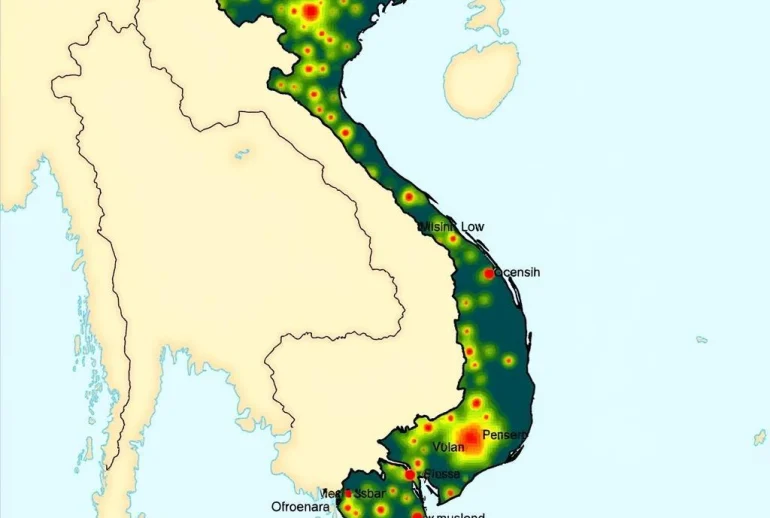 Bản đồ mật độ dân số Việt Nam